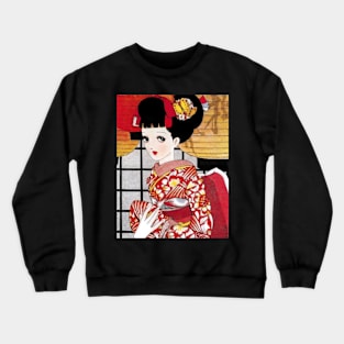 Young girl in Kimono - Vintage Japanese art manga style Crewneck Sweatshirt